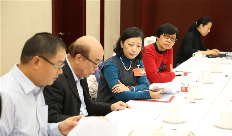 12月1日下午，港澳臺(tái)代表團(tuán)分組學(xué)習(xí)討論。