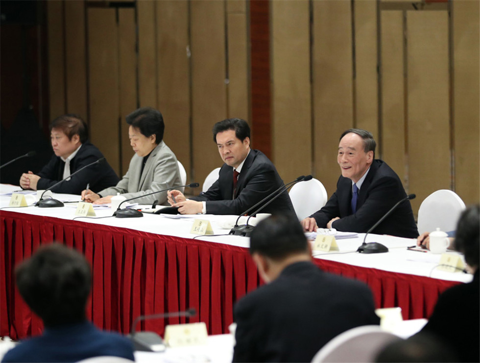 王岐山看望共青團、總工會、婦聯(lián)、青聯(lián)界委員并參加討論