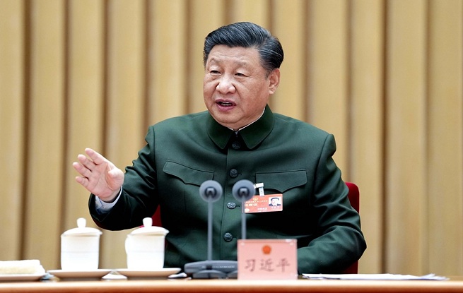 習(xí)近平在出席解放軍和武警部隊代表團(tuán)全體會議時強(qiáng)調(diào) 統(tǒng)一思想認(rèn)識 強(qiáng)化使命擔(dān)當(dāng) 狠抓工作落實努力開創(chuàng)一體化國家戰(zhàn)略體系和能力建設(shè)新局面