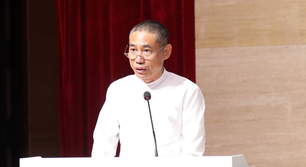 廣西美協(xié)駐會副主席、秘書長陳毅剛在致辭