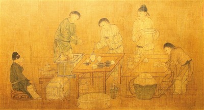 宋代《春宴圖》（局部），故宮博物院藏。 　　杜建坡攝