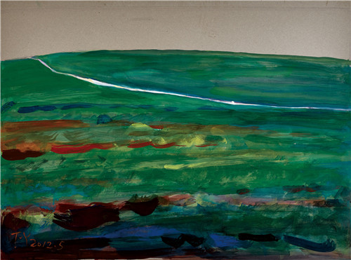 12.《路之歌》鐵揚(yáng) 紙本水粉 58×80cm 2012