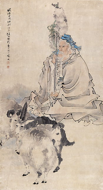 蘇武牧羊圖軸（中國(guó)畫）　任伯年  清華大學(xué)藝術(shù)博物館藏