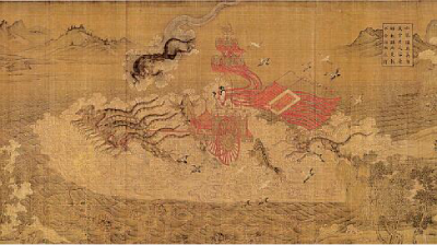 洛神賦圖（局部） 原作為東晉畫家顧愷之所繪，后有多個臨摹本，本圖應(yīng)為宋代畫家所繪。