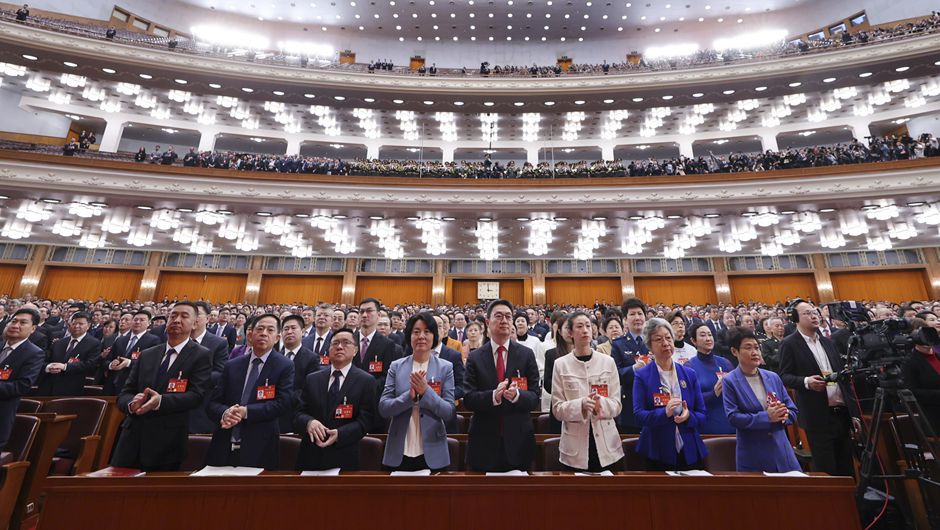 3月4日，中國人民政治協(xié)商會議第十四屆全國委員會第二次會議在北京人民大會堂開幕。新華社記者 邢廣利 攝