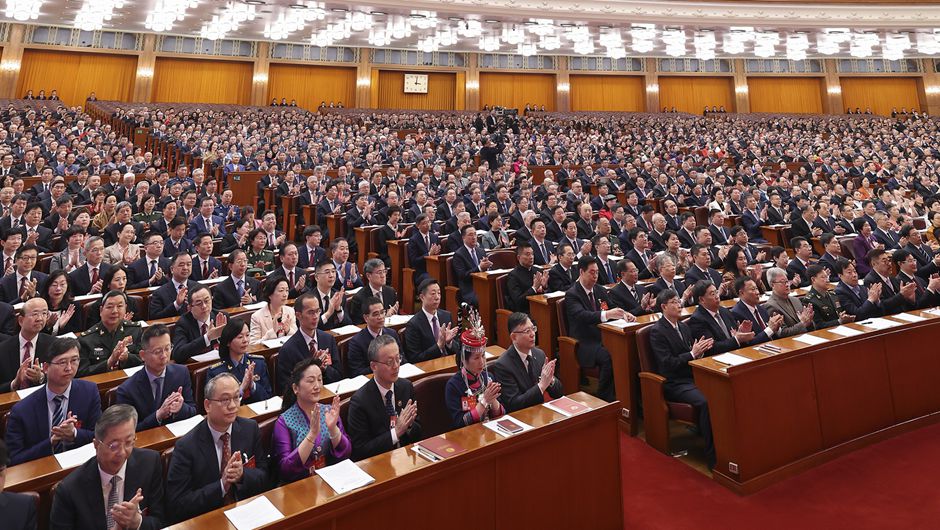 3月4日，中國人民政治協(xié)商會議第十四屆全國委員會第二次會議在北京人民大會堂開幕。新華社記者 龐興雷 攝