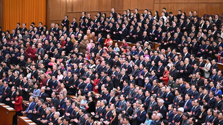 3月4日，中國人民政治協(xié)商會議第十四屆全國委員會第二次會議在北京人民大會堂開幕。新華社記者 燕雁 攝