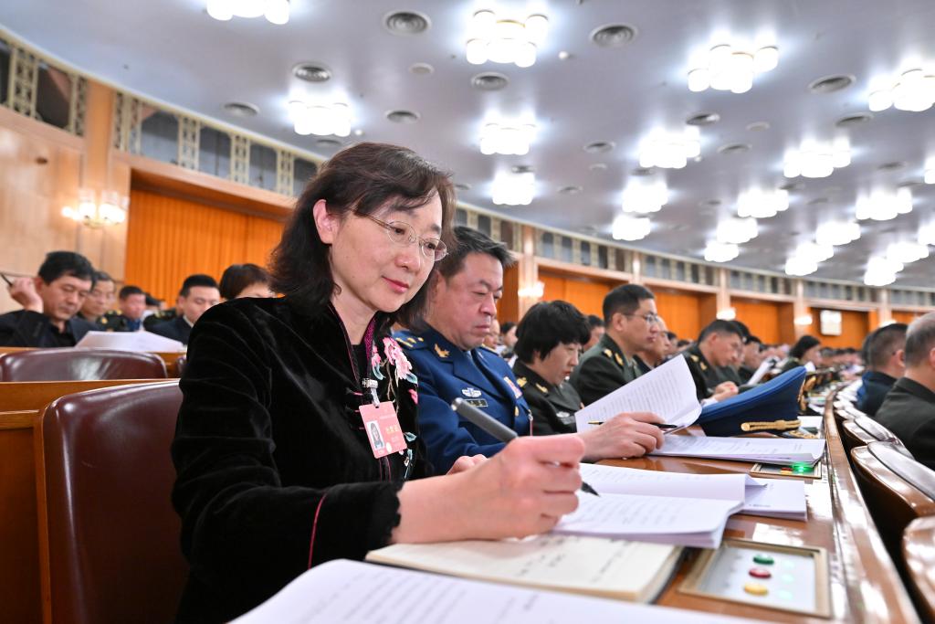 3月8日，十四屆全國人大二次會議在北京人民大會堂舉行第二次全體會議。這是代表們在認(rèn)真聽會。新華社記者 岳月偉 攝