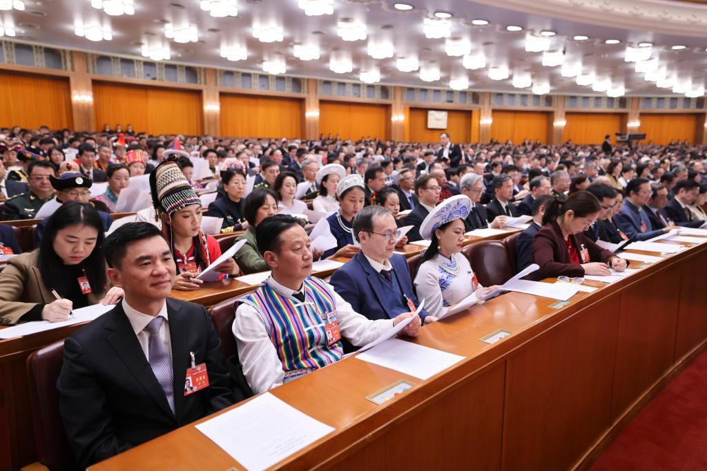 3月10日，中國人民政治協(xié)商會(huì)議第十四屆全國委員會(huì)第二次會(huì)議在北京人民大會(huì)堂舉行閉幕會(huì)。新華社記者 邢廣利 攝