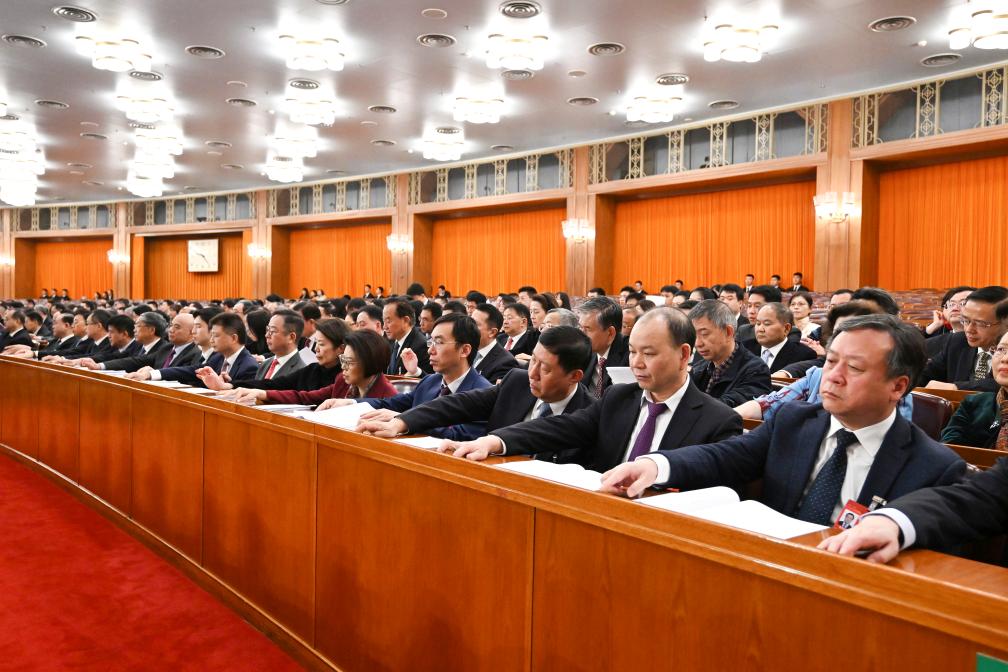 3月10日，中國人民政治協(xié)商會(huì)議第十四屆全國委員會(huì)第二次會(huì)議在北京人民大會(huì)堂舉行閉幕會(huì)。新華社記者 謝環(huán)馳 攝