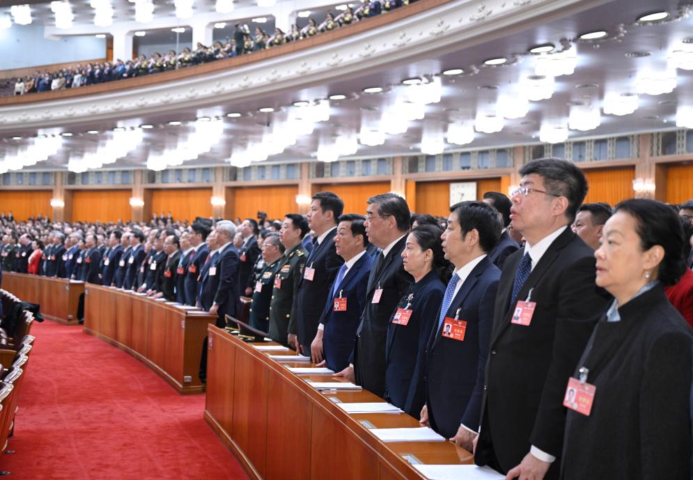 3月10日，中國(guó)人民政治協(xié)商會(huì)議第十四屆全國(guó)委員會(huì)第二次會(huì)議在北京人民大會(huì)堂舉行閉幕會(huì)。新華社記者 李學(xué)仁 攝