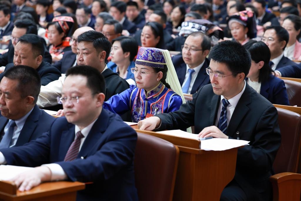 3月11日，第十四屆全國人民代表大會第二次會議在北京人民大會堂舉行閉幕會。新華社記者 王曄 攝