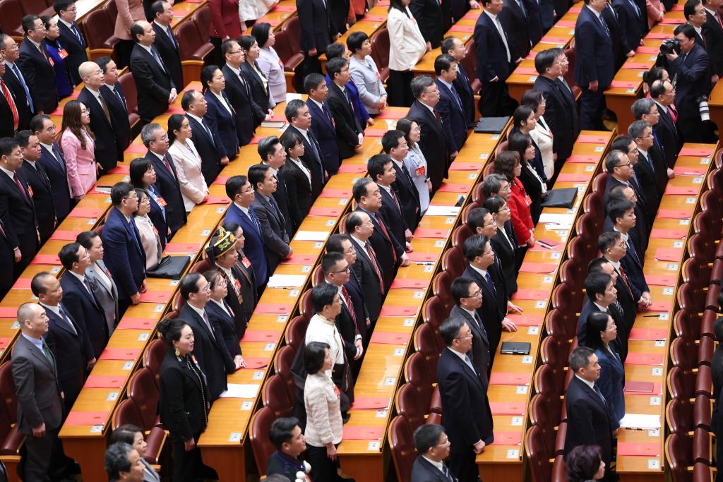 3月11日，第十四屆全國人民代表大會第二次會議在北京人民大會堂舉行閉幕會。新華社記者 丁林 攝