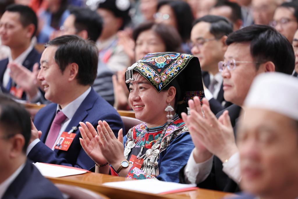 3月11日，第十四屆全國人民代表大會第二次會議在北京人民大會堂舉行閉幕會。新華社記者 姚大偉 攝