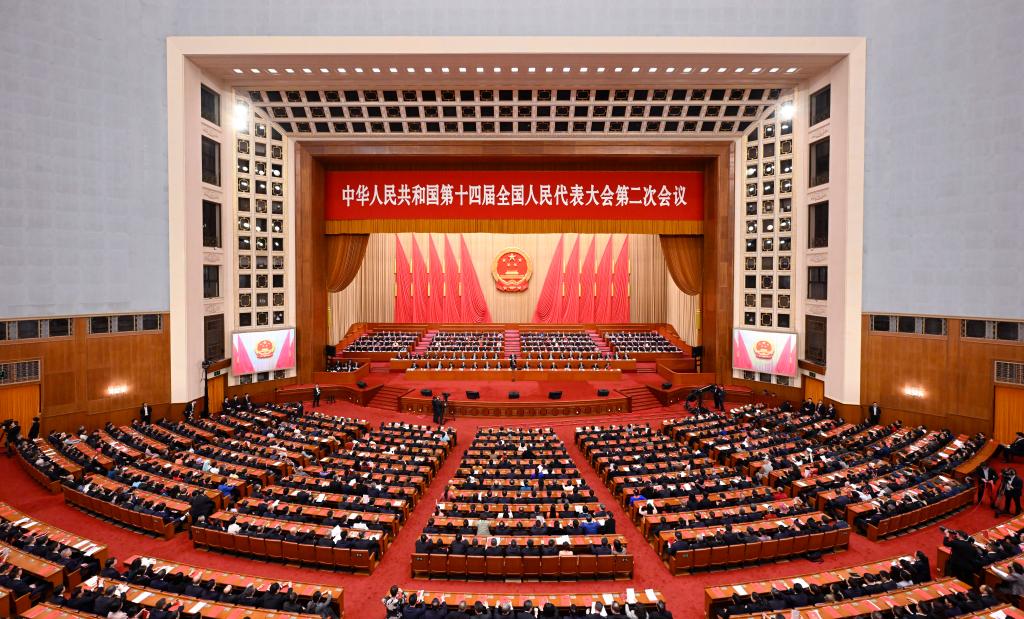 3月11日，第十四屆全國(guó)人民代表大會(huì)第二次會(huì)議在北京人民大會(huì)堂舉行閉幕會(huì)。新華社記者 申宏 攝