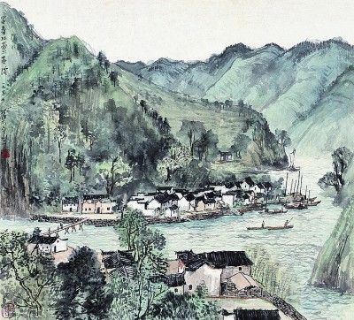 家家都在畫屏中（中國畫） 李可染 北京畫院供圖